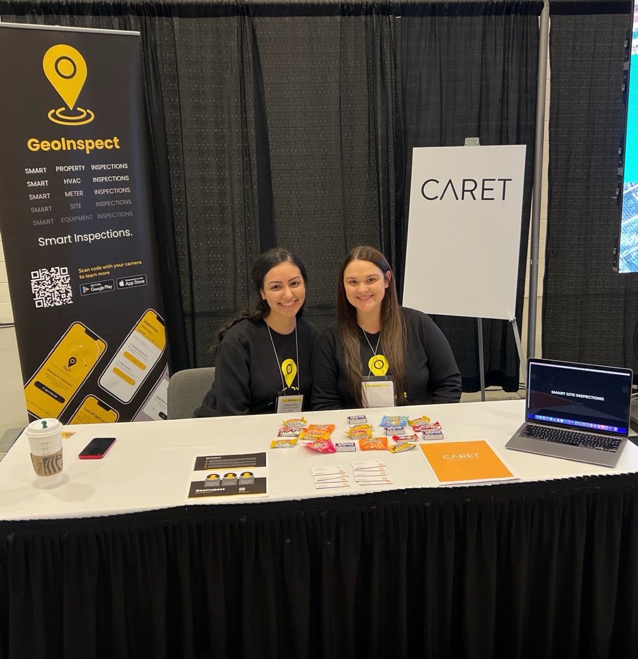 Caret team members meeting the industry at a trade show