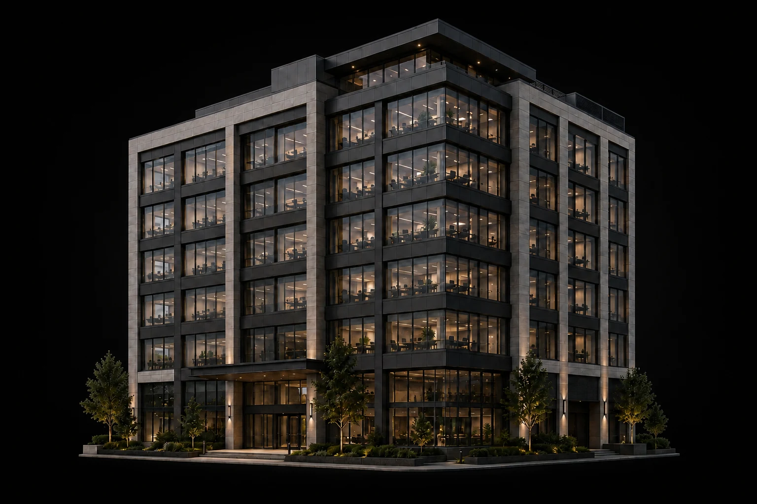 Contemporary office building managed with Caret