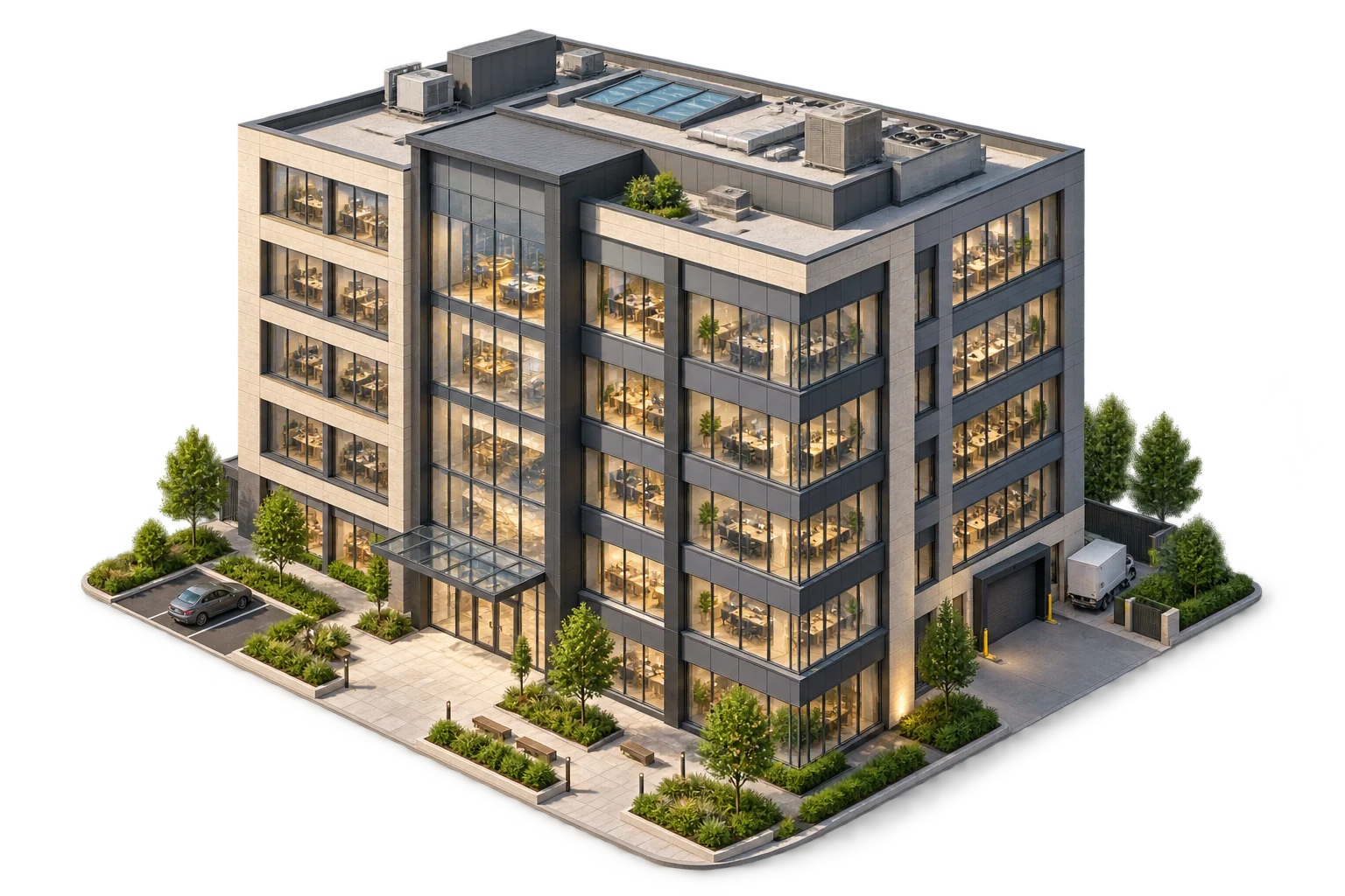 Commercial office property operated with Caret